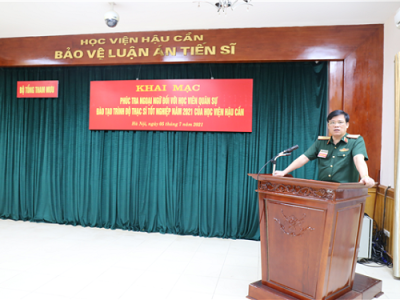 CỤC NHÀ TRƯỜNG PHÚC TRA NGOẠI NGỮ ĐỐI TƯỢNG HỌC VIÊN QUÂN SỰ ĐÀO TẠO TRÌNH ĐỘ THẠC SĨ TỐT NGHIỆP NĂM 2021 CỦA HỌC VIỆN HẬU CẦN