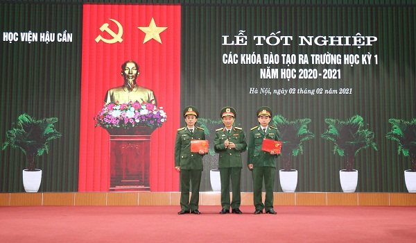 HỌC VIỆN HẬU CẦN TỔ CHỨC LỄ TỐT NGHIỆP CÁC KHÓA ĐÀO TẠO RA TRƯỜNG HỌC KỲ I, NĂM HỌC 2020 - 2021