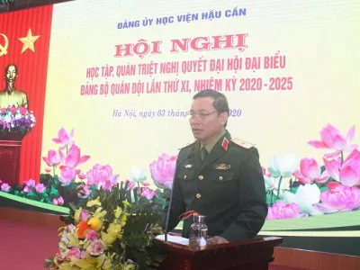 HỌC VIỆN HẬU CẦN TỔ CHỨC HỘI NGHỊ HỌC TẬP, QUÁN TRIỆT NGHỊ QUYẾT ĐẠI HỘI ĐẠI BIỂU ĐẢNG BỘ QUÂN ĐỘI LẦN THỨ XI