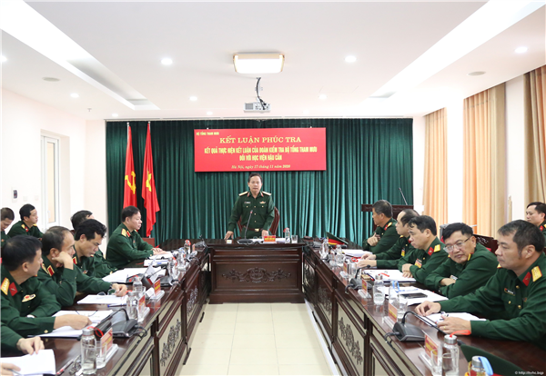 BỘ TỔNG THAM MƯU PHÚC TRA THỰC HIỆN KẾT LUẬN CỦA ĐOÀN KIỂM TRA BỘ TỔNG THAM MƯU ĐỐI VỚI HỌC VIỆN HẬU CẦN