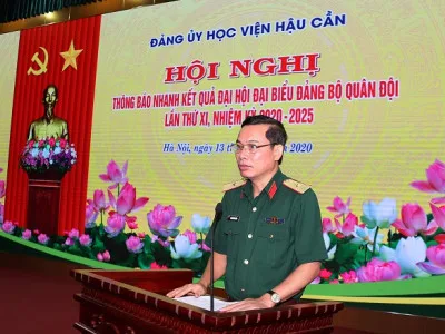 HỌC VIỆN HẬU CẦN TỔ CHỨC HỘI NGHỊ THÔNG BÁO NHANH KẾT QUẢ  ĐẠI HỘI ĐẠI BIỂU ĐẢNG BỘ QUÂN ĐỘI LẦN THỨ XI