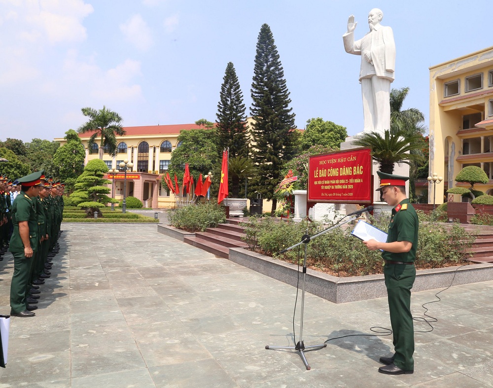 HỌC VIỆN TỔ CHỨC LỄ BÁO CÔNG CHO HỌC VIÊN CỬ NHÂN PHÂN ĐỘI KHÓA 23 TỐT NGHIỆP NĂM 2020