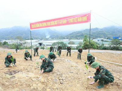 TIỂU ĐOÀN 2, HỌC VIỆN HẬU CẦN HƯỞNG ỨNG LỄ PHÁT ĐỘNG “TẾT TRỒNG CÂY, ĐỜI ĐỜI NHỚ ƠN BÁC HỒ”