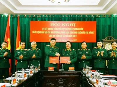 HỌC VIỆN HẬU CẦN VÀ QUÂN KHU 1 KÝ KẾT CHƯƠNG TRÌNH PHỐI HỢP NÂNG CAO CHẤT LƯỢNG GIÁO DỤC, ĐÀO TẠO​