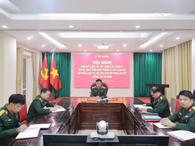 HỌC VIỆN HẬU CẦN THAM DỰ HỘI NGHỊ TRỰC TUYẾN TỔNG KẾT XÂY DỰNG LUẬT QUẢN LÝ, BẢO VỆ CÔNG TRÌNH QUỐC PHÒNG VÀ KHU QUÂN SỰ