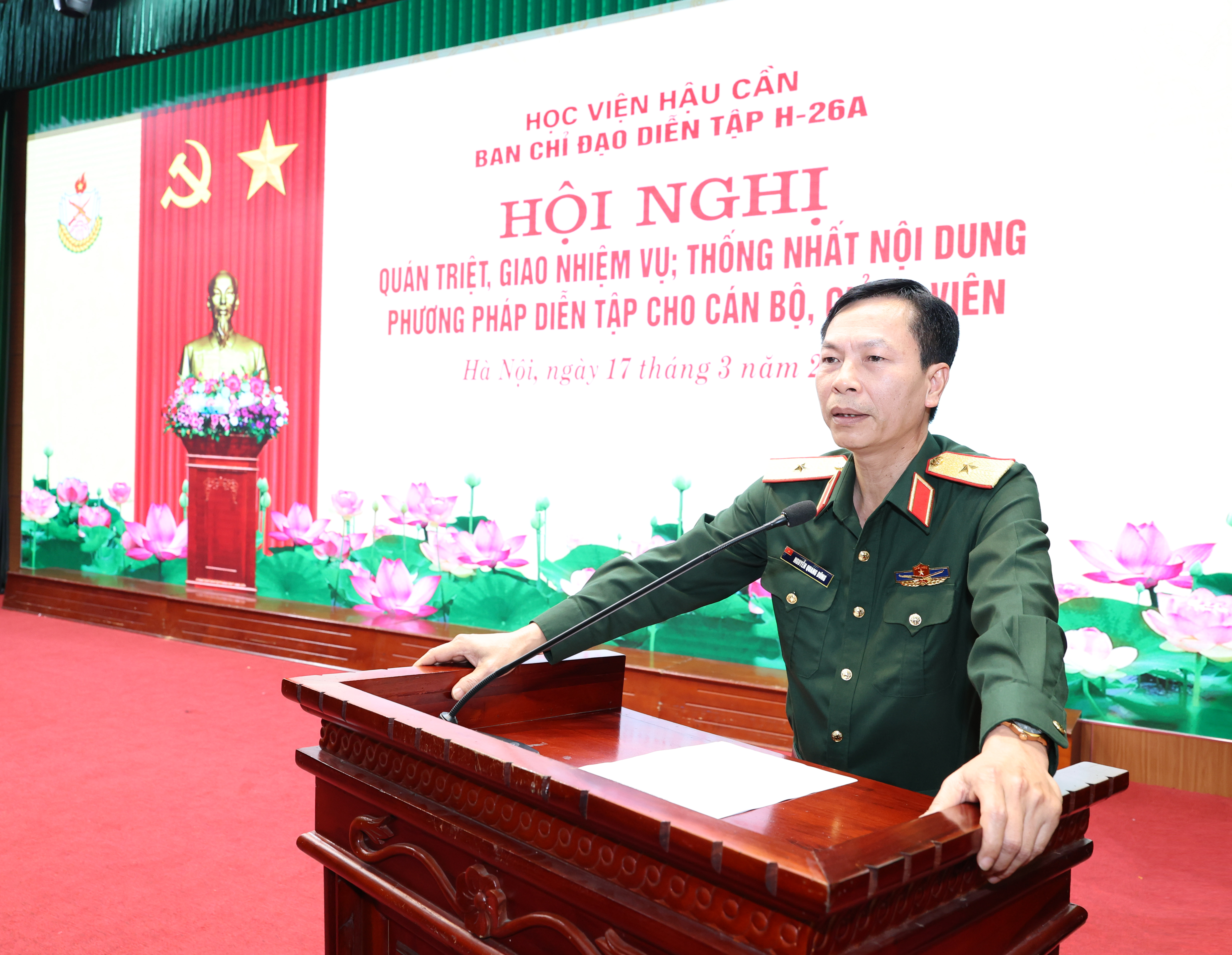 HỘI NGHỊ QUÁN TRIỆT, GIAO NHIỆM VỤ, THỐNG NHẤT NỘI DUNG, PHƯƠNG PHÁP DIỄN TẬP H-26A