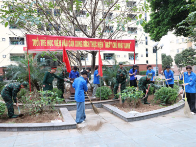 TUỔI TRẺ HỌC VIỆN HẬU CẦN XUNG KÍCH, LAN TỎA Ý THỨC VÌ MÔI TRƯỜNG TỪ NGÀY CHỦ NHẬT XANH
