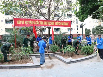 TUỔI TRẺ HỌC VIỆN HẬU CẦN XUNG KÍCH, LAN TỎA Ý THỨC VÌ MÔI TRƯỜNG TỪ NGÀY CHỦ NHẬT XANH
