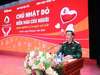 THẮP LỬA YÊU THƯƠNG, LAN TỎA NGHĨA TÌNH TỪ NGÀY HỘI HIẾN MÁU “CHỦ NHẬT ĐỎ” TẠI HỌC VIỆN HẬU CẦN