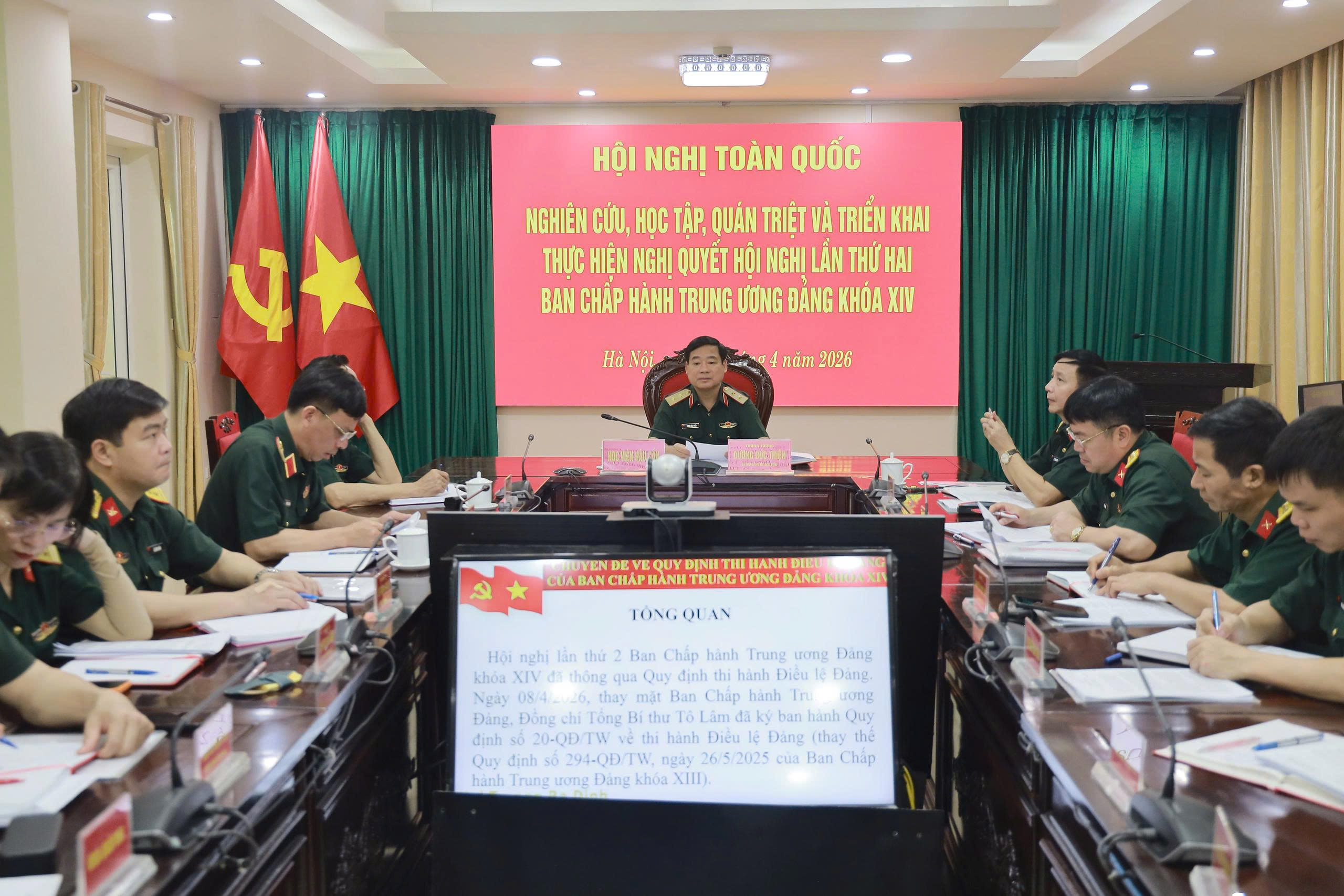 HỌC VIỆN HẬU CẦN QUYẾT LIỆT TRIỂN KHAI ĐƯA NGHỊ QUYẾT HỘI NGHỊ TRUNG ƯƠNG 2 KHÓA XIV VÀO CUỘC SỐNG