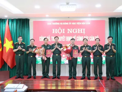 HỌC VIỆN HẬU CẦN CÔNG BỐ, TRAO QUYẾT ĐỊNH KIỆN TOÀN ĐẢNG ỦY HỌC VIỆN VÀ QUYẾT ĐỊNH NGHỈ HƯU ĐỐI VỚI CÁN BỘ