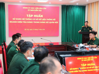 ỦY BAN KIỂM TRA ĐẢNG ỦY HỌC VIỆN HẬU CẦN  TỔ CHỨC TẬP HUẤN SỬ DỤNG HỆ THỐNG  CƠ SỞ DỮ LIỆU THỐNG KÊ NGÀNH KIỂM TRA ĐẢNG