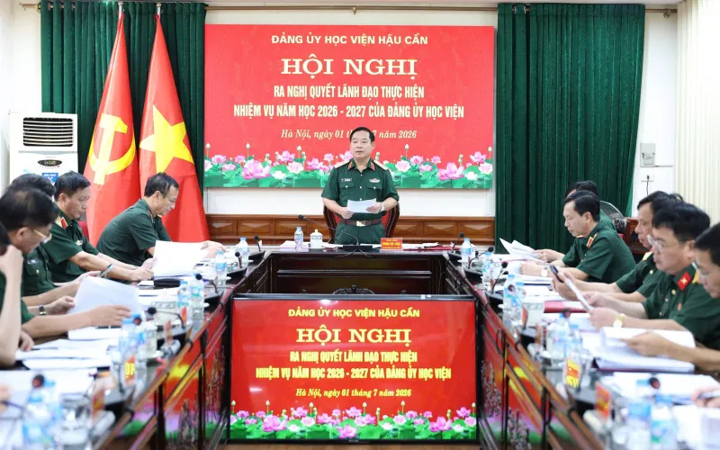 RA NGHỊ QUYẾT LÃNH ĐẠO THỰC HIỆN NHIỆM VỤ NĂM HỌC 2025 - 2026: KHÁT VỌNG ĐỘT PHÁ CỦA ĐẢNG ỦY HỌC VIỆN HẬU CẦN